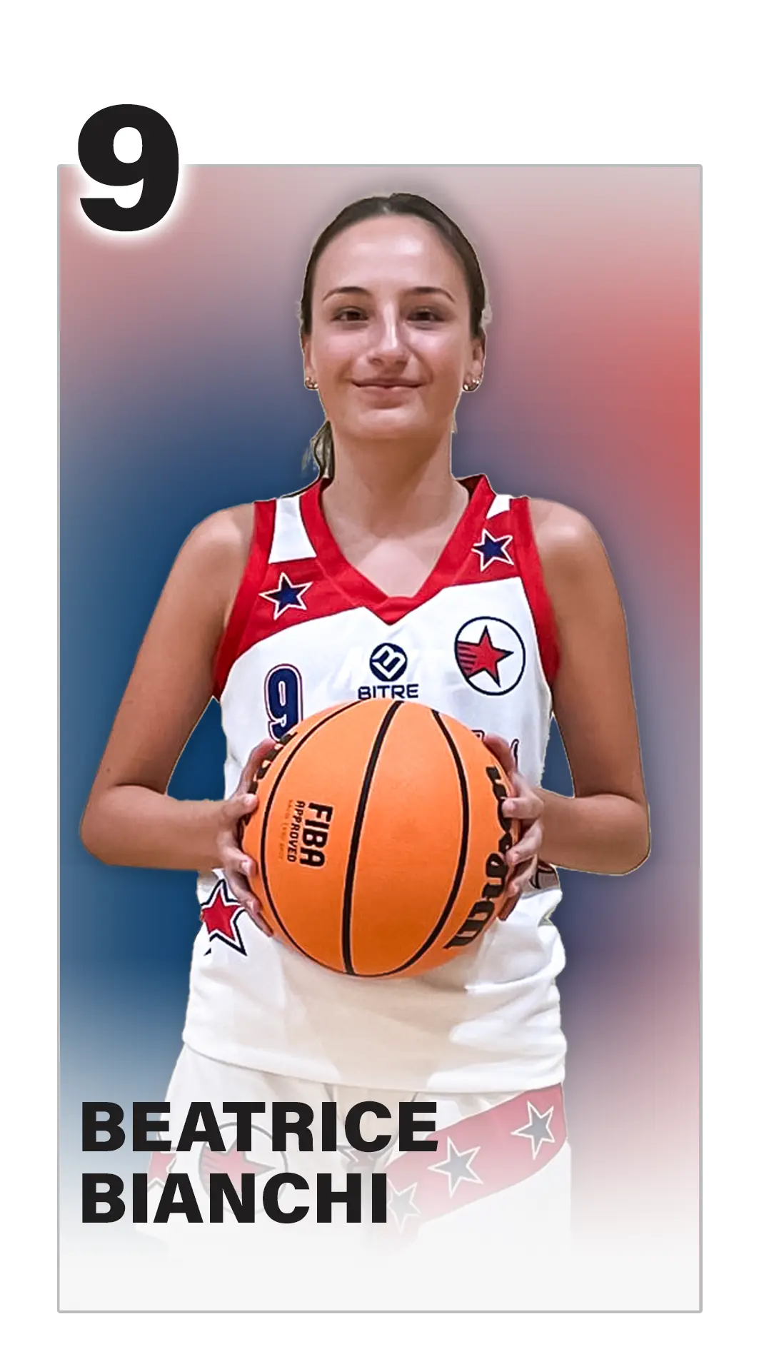 Beatrice Bianchi #9 delle Milano Basket Stars con la palla in mano
