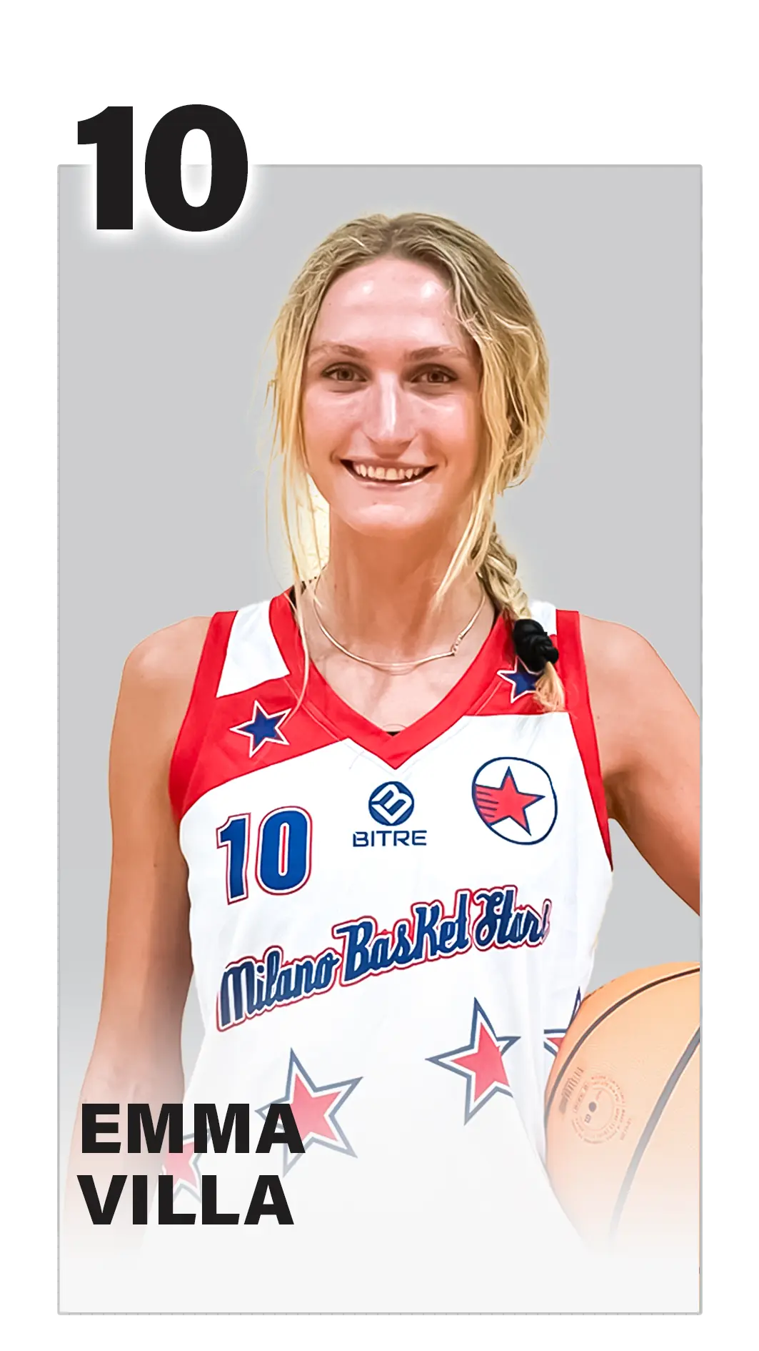 Emma Villa #10 delle Milano Basket Stars in posa con il pallone