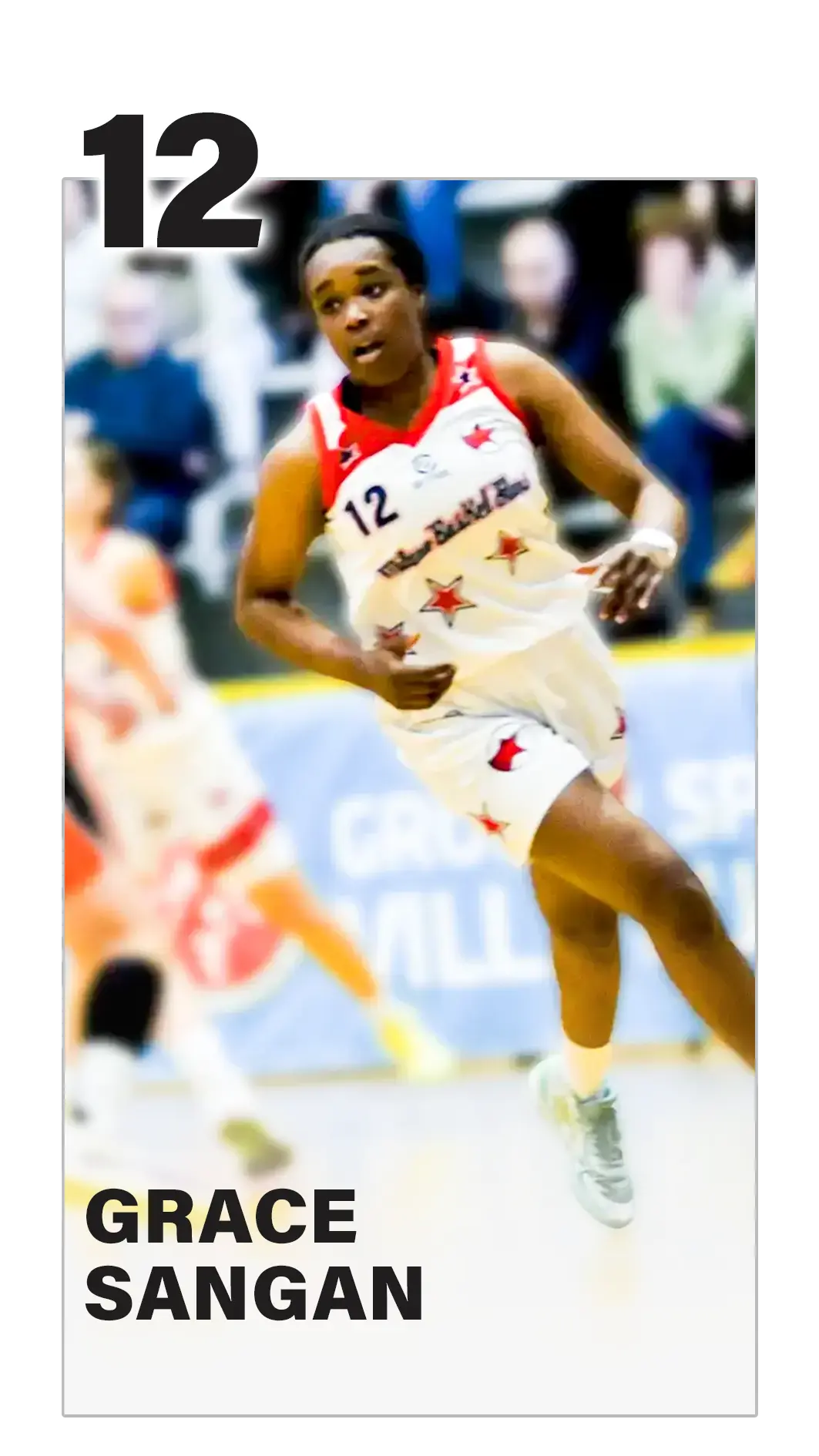 Grace Sangan #12 delle Milano Basket Stars in azione sul campo